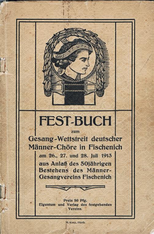 Vorderseite Festheft aus dem Jahr 1913 (Foto von Jakob Klug)